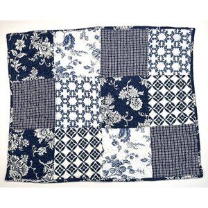 Single (1) C&F HOME 20"x26" Standard Quilted PILLOW SHAM Bonnie Blue Patchwork